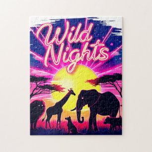 Wilde Nächte Afrikanische Safari-Sonnenuntergang
