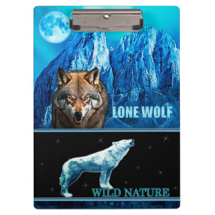 WILDE NATUR. LONE WOLF Designkollektion Klemmbrett