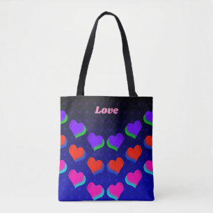 Wilde Neon-Farbige Herzen Muster Liebe Design Tasche