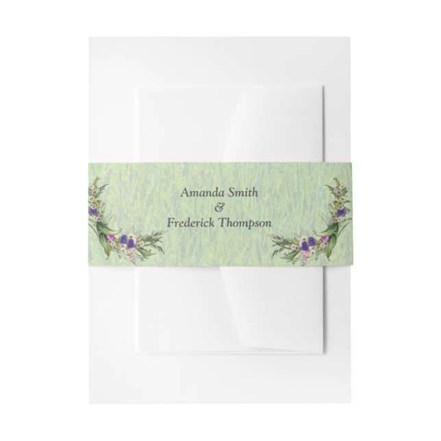 Wilde Öko-freundliche Gräser & Frühlingsblumen Einladungsbanderole (Vorderseite Beispiel)