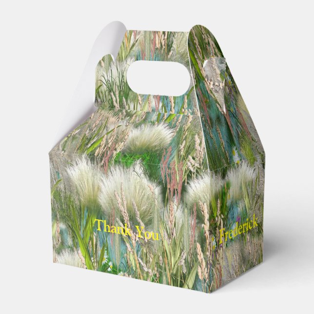 Wilde Öko-freundliche Gräser & Frühlingsblumen Geschenkschachtel (Vorderseite)