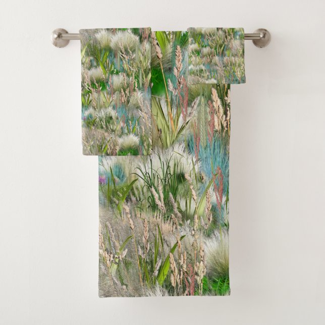 Wilde Öko-freundliche Grasse im Frühling Badhandtuch Set (Insitu)