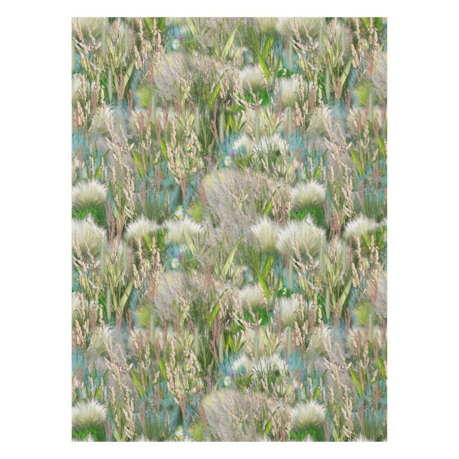 Wilde Öko-freundliche Grasse im Frühling Tischdecke (Vorderseite)