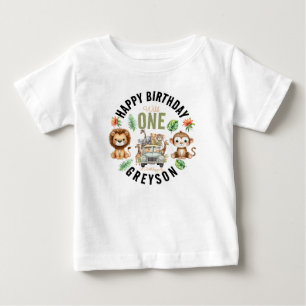 Wilde One-Jungle-Abenteuer 1. Geburtstag Baby T-shirt