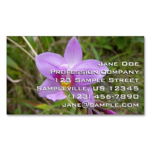 Wilde Orchidee Lila Tropische Blume Magnetische Visitenkarte