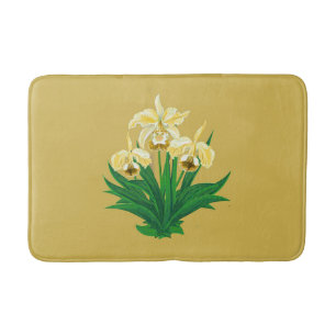Wilde Orchideen - Goldene gelbe Orchideen und Foli Badematte