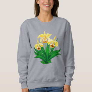 Wilde Orchideen - Goldene gelbe Orchideen und Foli Sweatshirt