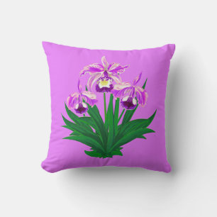 Wilde Orchideen - Lila Orchideen und Foliage Kissen
