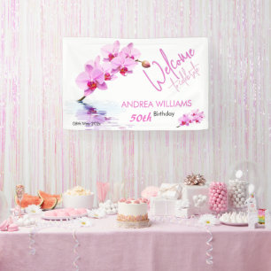 Wilde Orchideenblüten 50. Geburtstag Banner