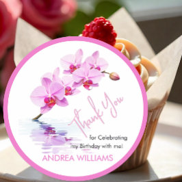 Wilde Orchideenblüten 50. Geburtstag Runder Aufkleber