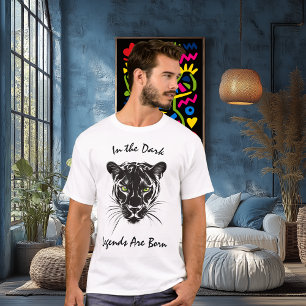 Wilde Panther-Linienkunst – Kühner Wilder Kater T-Shirt