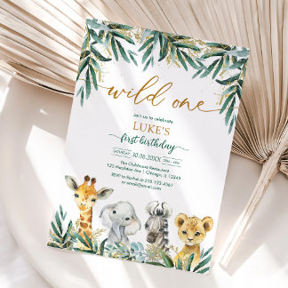 Wilde Party-Tiere Kinder-Geburtstagseinladung Einladung