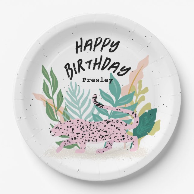 Wilde Party Tiere Kindergeburtstag Papier Teller (Vorderseite)