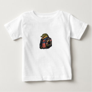 Wilde patriotische Alligator-Biker-Lederjacke St Baby T-shirt