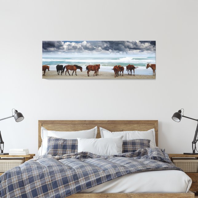 Wilde Pferde Außenbanks OBX Corolla NC Leinwanddruck (Insitu (Schlafzimmer))