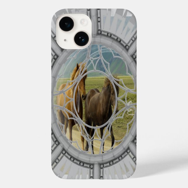 Wilde Pferde Case-Mate iPhone 14 Hülle (Rückseite)