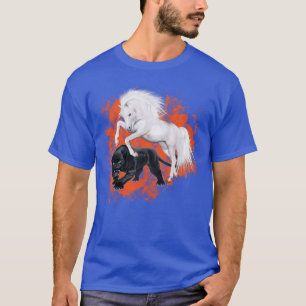 Wilde Pferde, die heraus die Panther stampfen T-Shirt