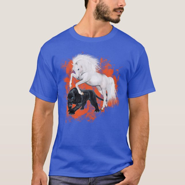 Wilde Pferde, die heraus die Panther stampfen T-Shirt (Vorderseite)