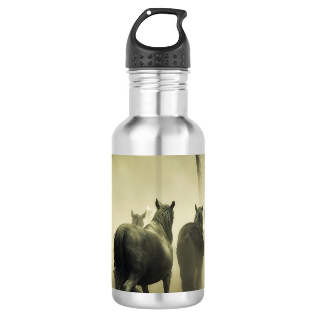 Wilde Pferde Edelstahlflasche (Vorderseite)