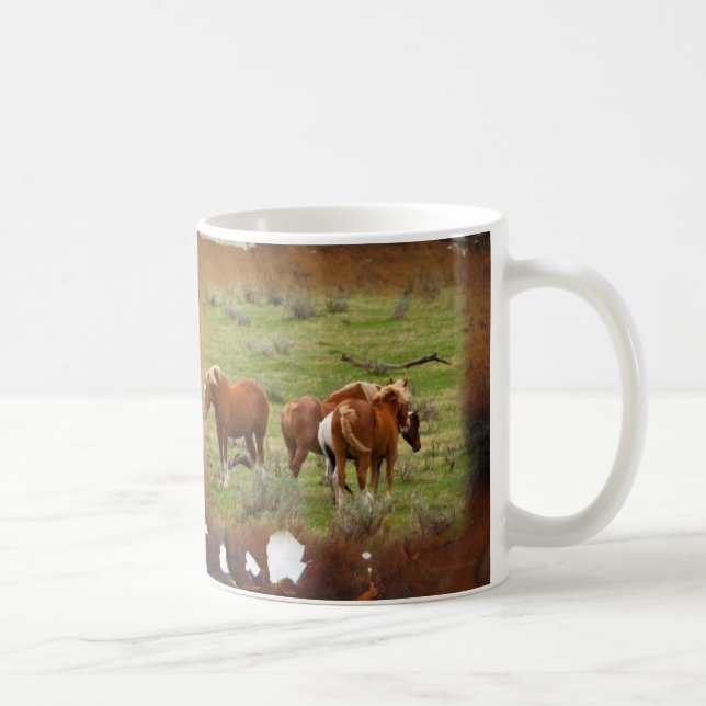 Wilde Pferde - Freiheit zitieren Tasse (Rechts)