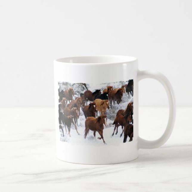 Wilde Pferde getrieben Kaffeetasse (Rechts)