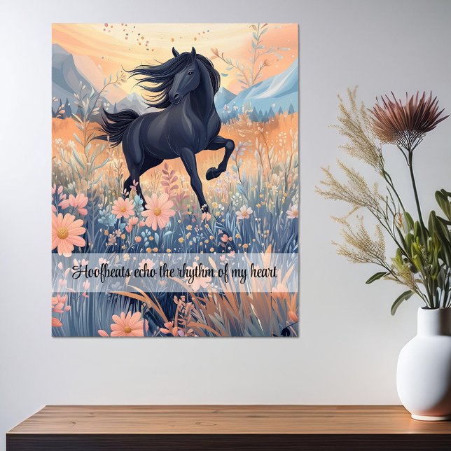 Wilde Pferde Gewohnter Slogan Reiten Poster (Wild Horse Girls Custom Slogan Vibrant Equestrian Poster)