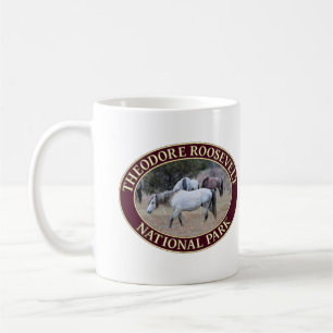 Wilde Pferde im Nationalpark Theodore Roosevelt Kaffeetasse