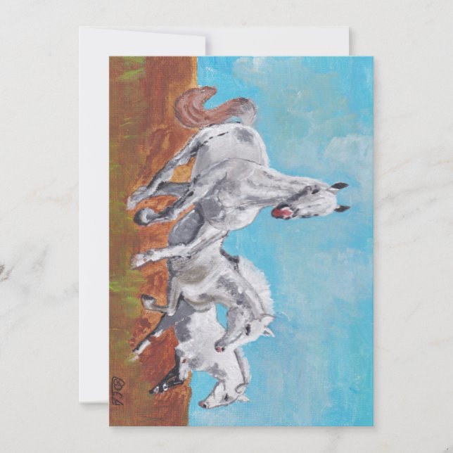 Wilde Pferde in Acryl Einladung (Vorderseite)