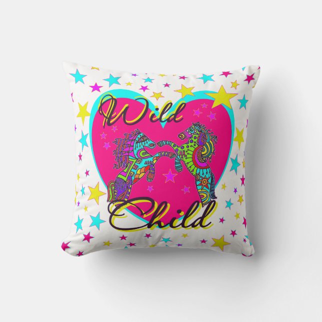 Wilde Pferde Kissen (Vorderseite)