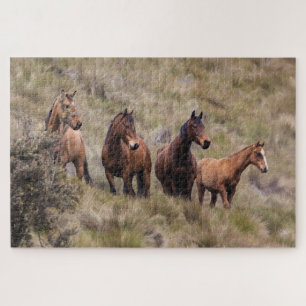 Wilde Pferde Landschaft Natur-Puzzle