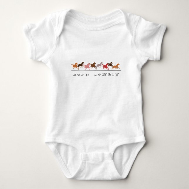 Wilde Pferde laufen Geborenes Kuhbaby Baby Strampler (Vorderseite)