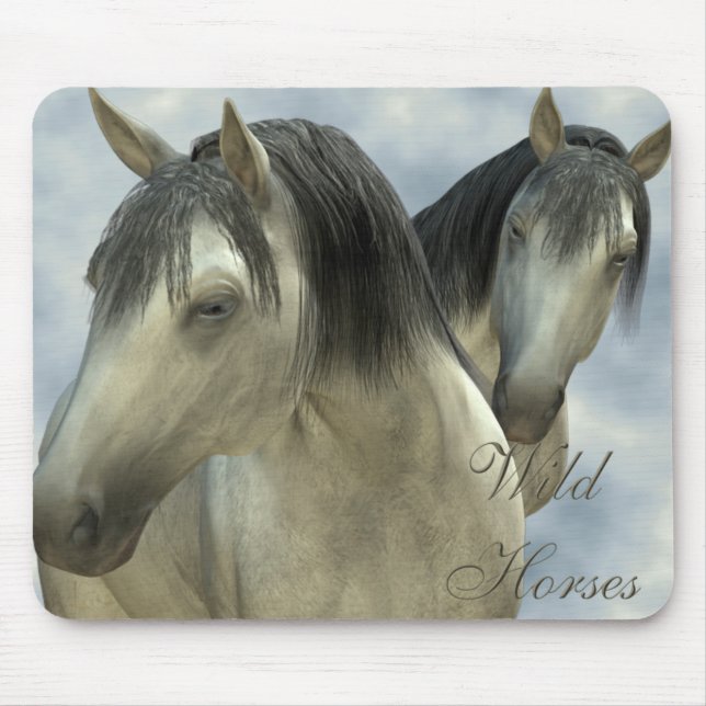 Wilde Pferde - Pferd, Tier, wild lebende Tiere Mousepad (Vorne)
