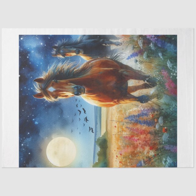 Wilde Pferde Seidenpapier (Vorderseite)