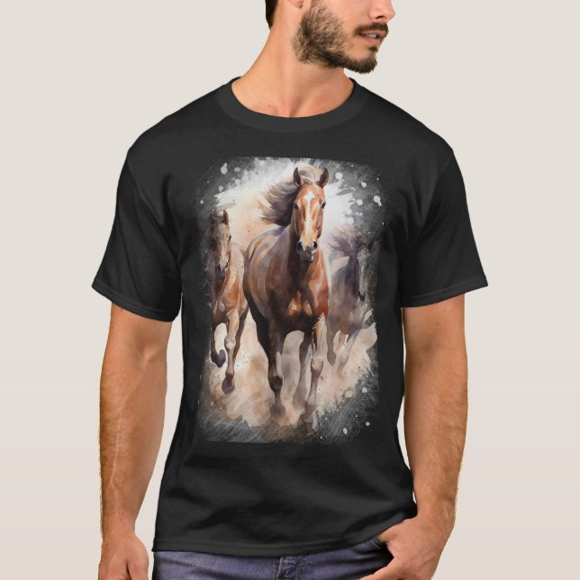 Wilde Pferde T-Shirt (Vorderseite)
