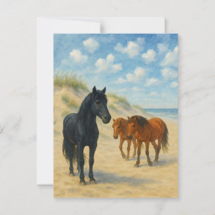 Wilde Pferde von Corolla North Carolina Postkarte