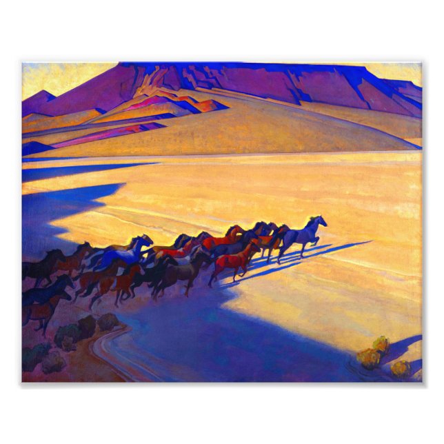 Wilde Pferde von Nevada von Maynard Dixon Fotodruck (Vorne)