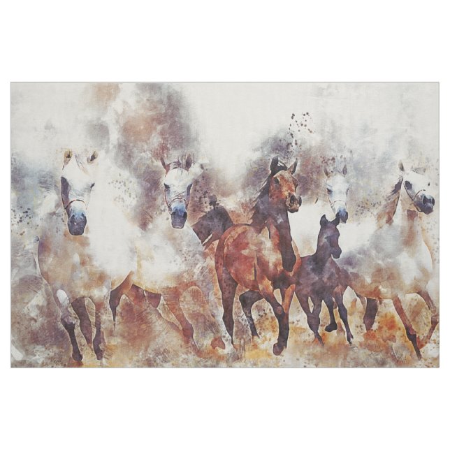 Wilde Pferde Western Art Linen Stoff (Fat Quarter (45,7 x 55,9 cm))