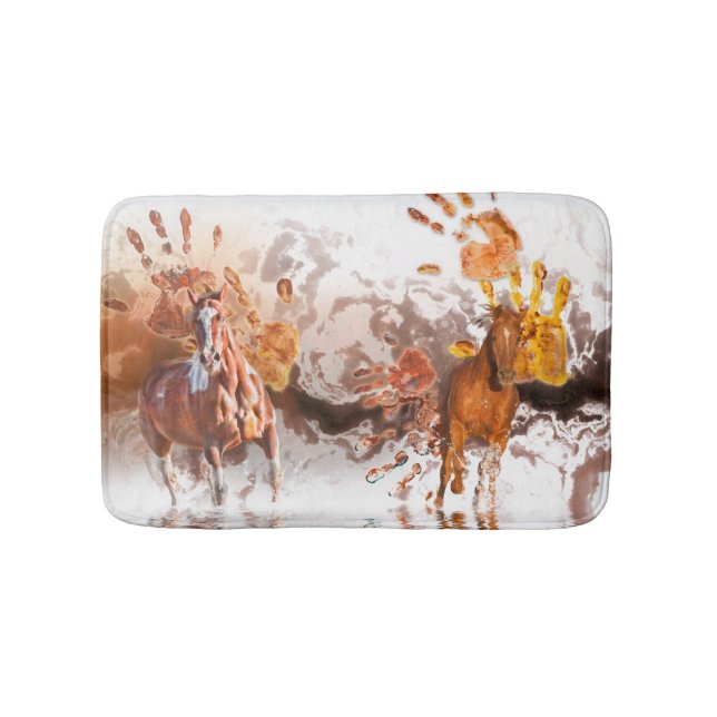 Wilde Pferde WILD HANDS Badematte (Vorderseite)