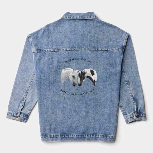 Wilde Pferdekrieger für das Sandwaschbecken Jeansjacke (Rückseite)