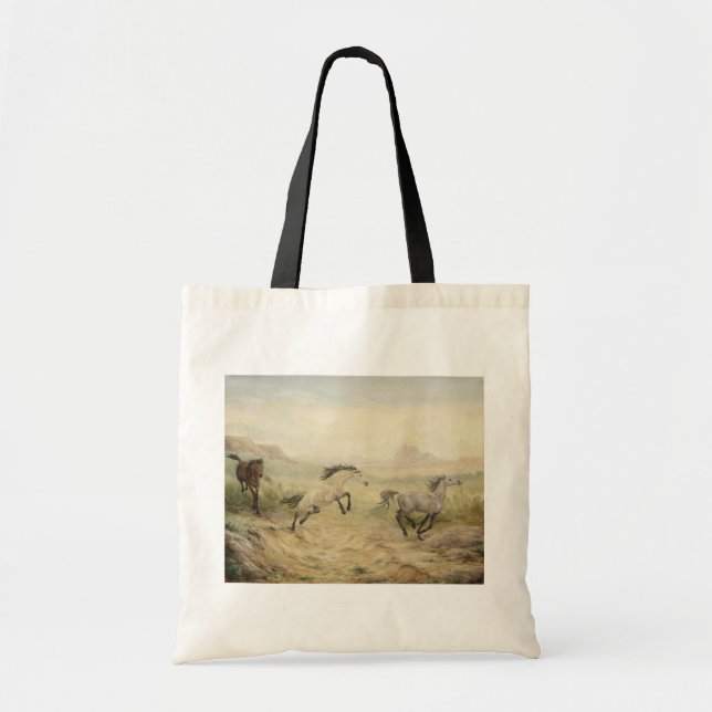 Wilde PferdeLeinwand-Taschen-Tasche Tragetasche (Vorne)