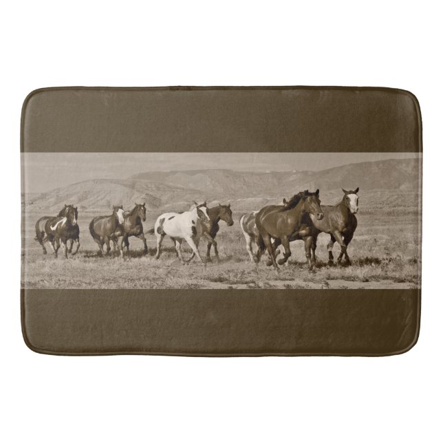 Wilde PferdeWestern-Pferdebadematte Badematte (Vorderseite)