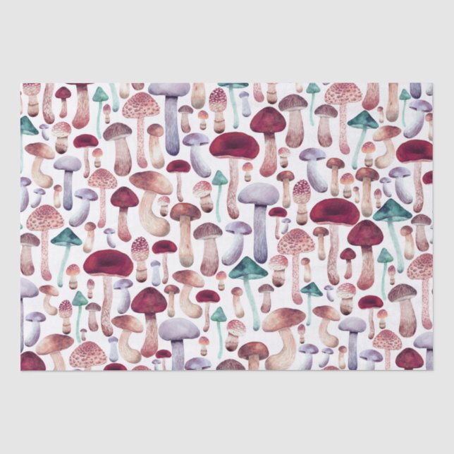 Wilde Pilze Aquarellbilder  Seidenpapier (Vorderseite)
