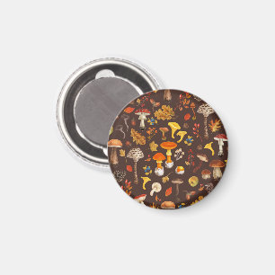 Wilde Pilze auf braun Magnet