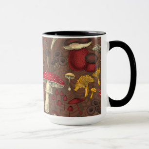 Wilde Pilze auf braun Tasse
