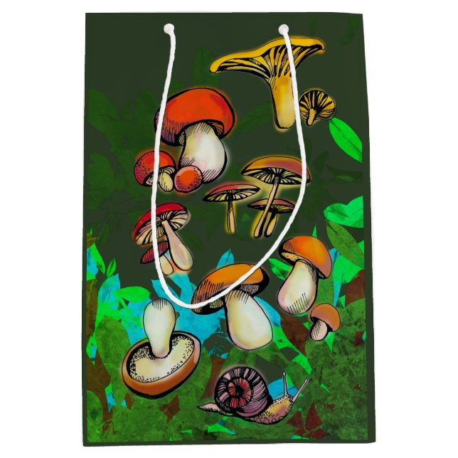 Wilde Pilze Mittlere Geschenktüte (Vorderseite)