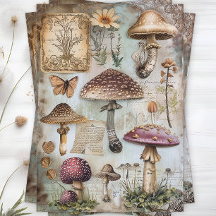 WILDE PILZE POSTER DEKOUPAGE SEIDENPAPIER