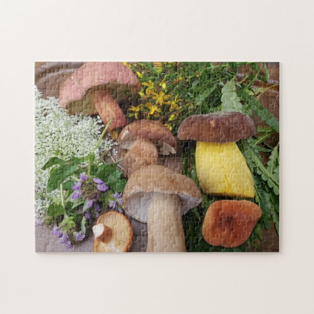 Wilde Pilze und Wildblumen Jigsaw Puzzle (Horizontal)
