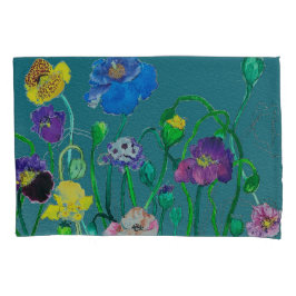 Wilde Poppies auf sanftem, grünem Hintergrund Kissenbezug