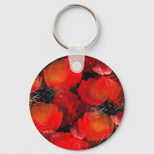Wilde Poppies Digitales Aquarell Zeichnend Schlüsselanhänger