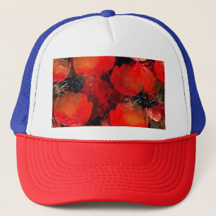 Wilde Poppies Digitales Aquarell Zeichnend Truckerkappe